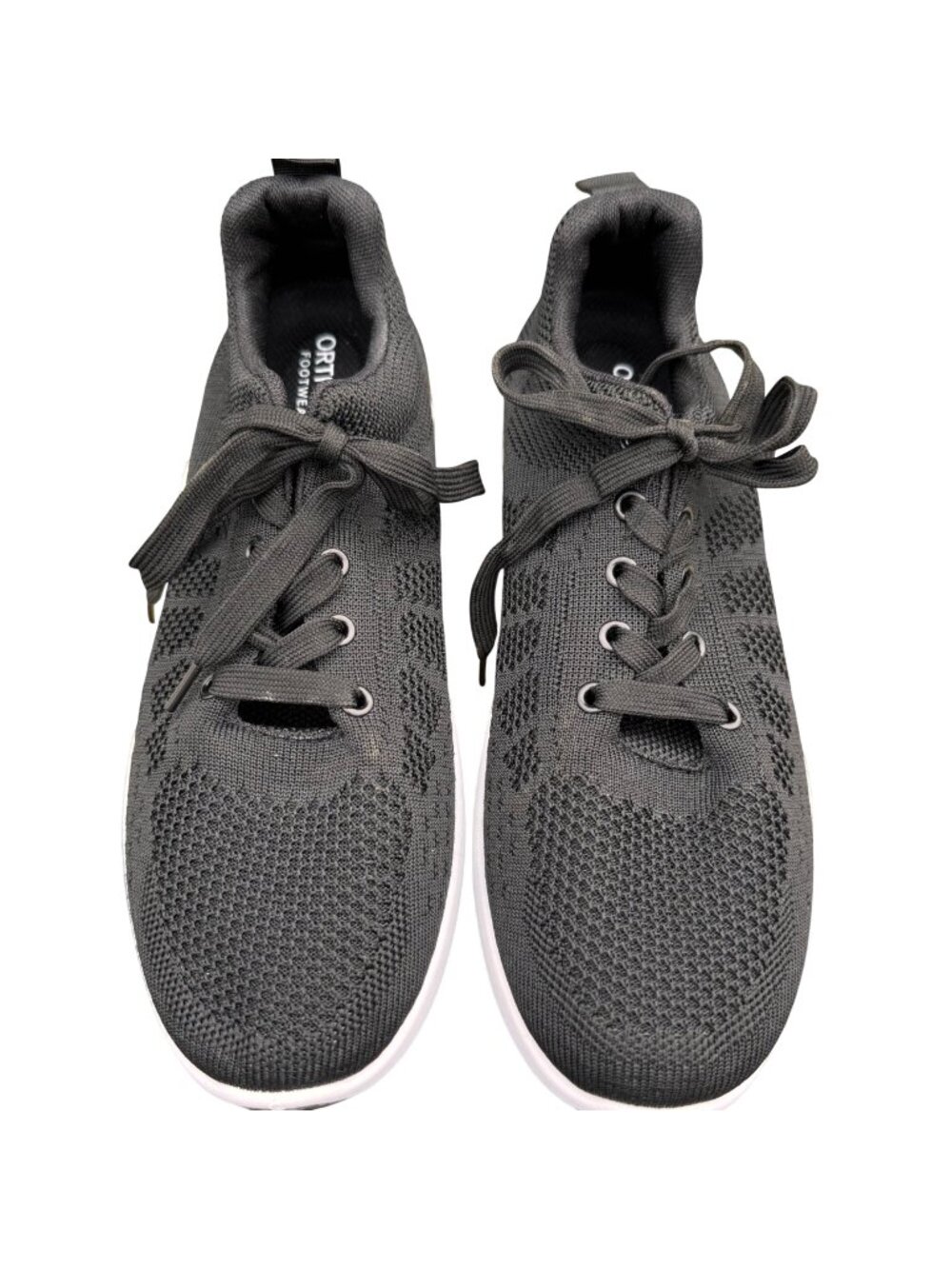 Orthora Womens Knit Sneakers Shoes Black White Lightweight Breathable 9 Athletic
